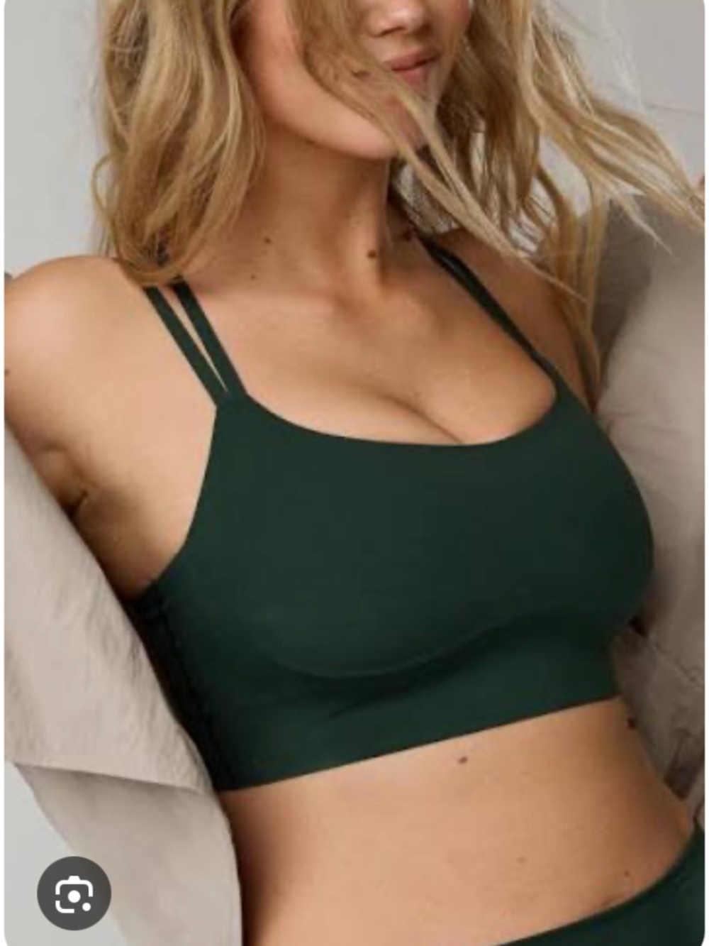 OFFLINE By Aerie Real Me XTRA Hold Up! Strappy Sports Bra Size XL Hunter Green